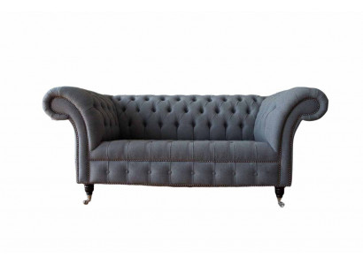 Engels Chesterfield kantoor zitmeubel inrichting bank bank 2 zit textiel