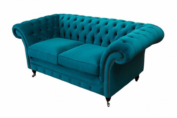 Chesterfield 2-zitsbank gestoffeerd zitmeubel textiel stof bankstel bank nieuw