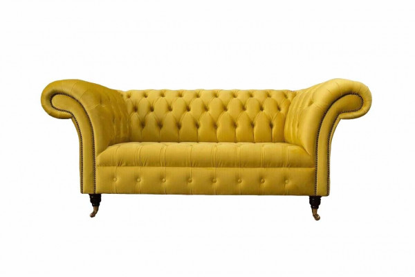 Chesterfield Bank Bank Bekleding 2-zits Woonkamer Bank Zitplaats Geel