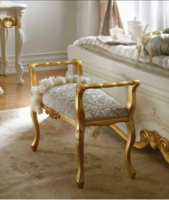 Klassieke voetenbank Chaise longue bijzettafel Ottomaanse bank Nieuw