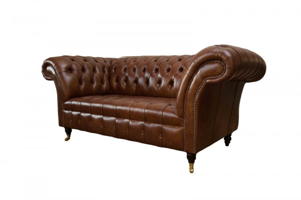 Luxe bankstel 2-zits banken Bruin leder Design meubels Stijl Bekleding Nieuw