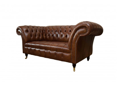 Luxe bankstel 2-zits banken Bruin leder Design meubels Stijl Bekleding Nieuw