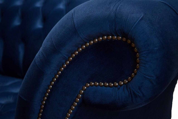 Engels Chesterfield kantoor zitmeubilair inrichting sofa bank 2-zits koningsblauw