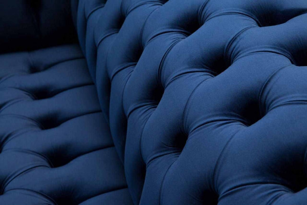 Engels Chesterfield kantoor zitmeubilair inrichting sofa bank 2-zits koningsblauw