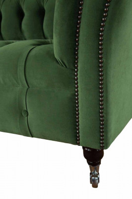 Chesterfield kantoor zitmeubelen inrichting bank bankstel 2 zits textiel groen