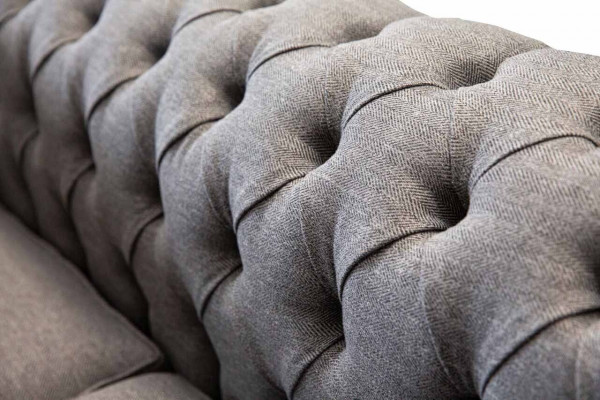 Chesterfield kantoor zitmeubelen inrichting bank bank 2 zits textiel grijs