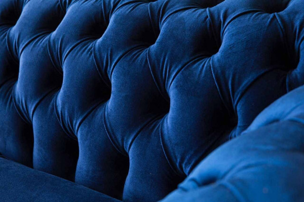Chesterfield kantoorstoel meubilair bank bank 2-zitter textiel blauw