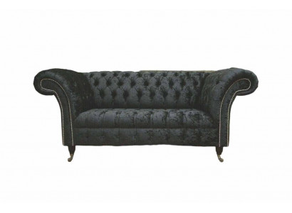 Engelse Chesterfield kantoor zitmeubelen inrichting sofa bank 2 zit zwart