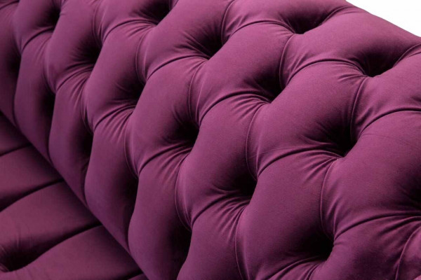 Engelse Chesterfield kantoor zitmeubelen inrichting sofa bank 2 zit paars