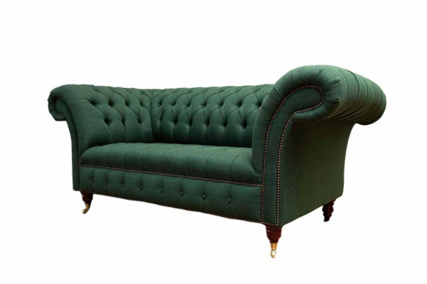Chesterfieldbank 2-zits gestoffeerde banken Groen Luxe stoffen banken Textiel