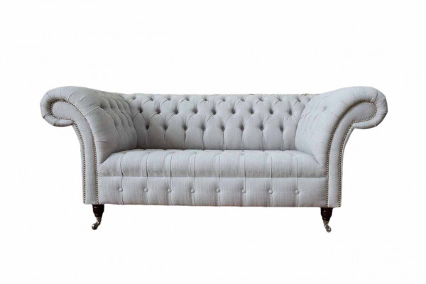 Chesterfield luxe 2-zitsbank gestoffeerde bankstel textiel stof bankstellen nieuw