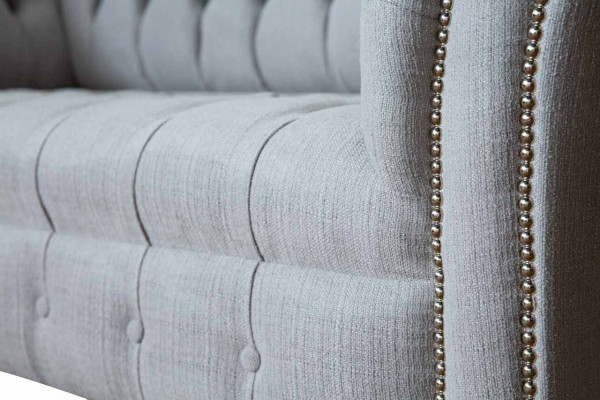 Chesterfield luxe 2-zitsbank gestoffeerde bankstel textiel stof bankstellen nieuw