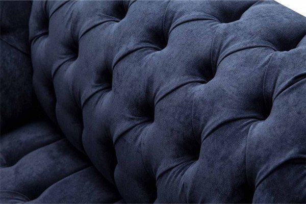 Chesterfield bankstel 1,5 zits Designer Bank Stof Bekleding Textiel