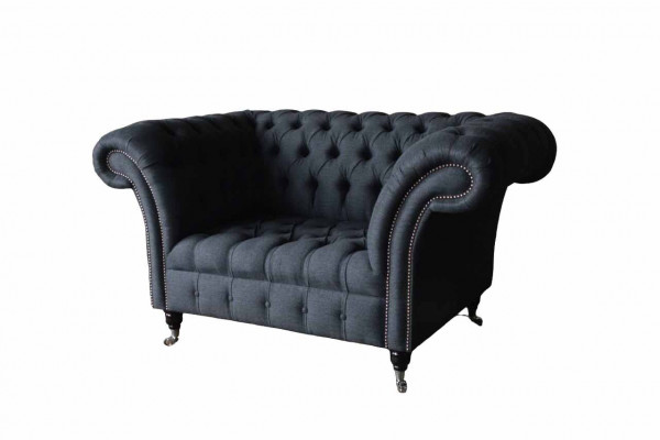 Bank Bekleding Bankstof Chesterfield Banken 1,5 zitsbank Losse fauteuil Grijs