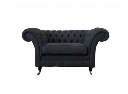 Grijze Chesterfield fauteuil 1,5-zits bank Bank Bekleding Textiel Grijs Fauteuil