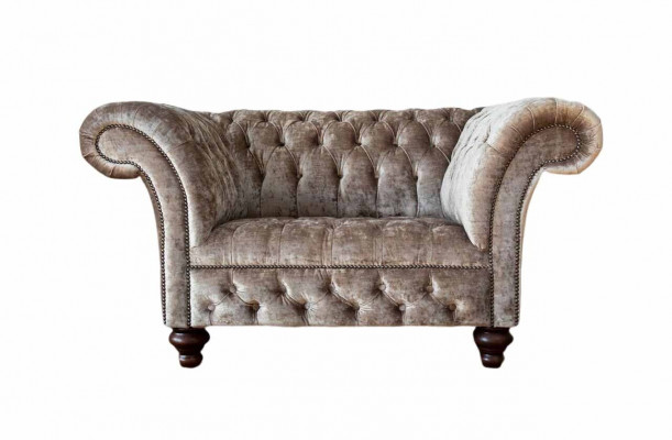Chesterfield fauteuil bank 1-zits bankstel textiel stof banken gestoffeerd nieuw
