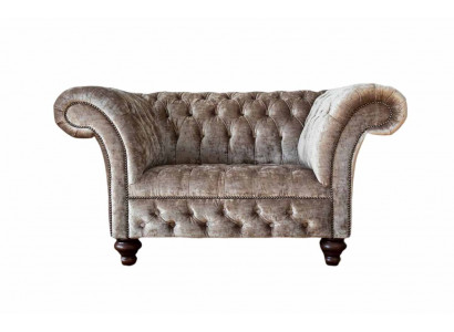 Chesterfield fauteuil bank 1-zits bankstel textiel stof banken gestoffeerd nieuw