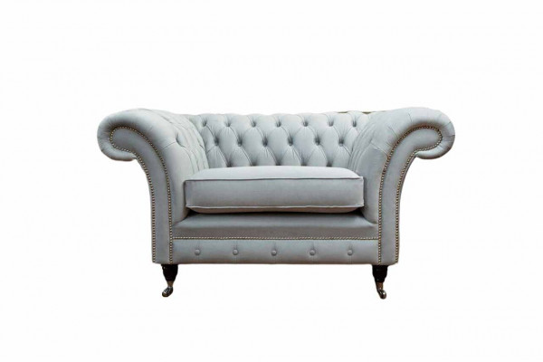 Fauteuil bekleding bank textiel Chesterfield bank-stoelen 1-zits stoel grijs