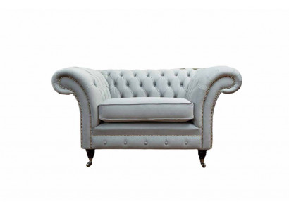 Fauteuil bekleding bank textiel Chesterfield bank-stoelen 1-zits stoel grijs