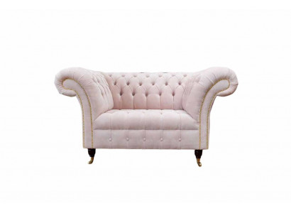 Fauteuil Bekleding Bank Stof Chesterfield Bankstellen 1-Zits Stoel Eenzits Roze
