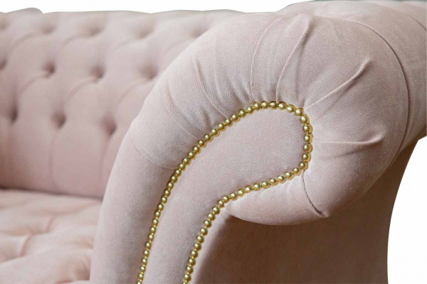 Fauteuil Bekleding Bank Stof Chesterfield Bankstellen 1-Zits Stoel Eenzits Roze