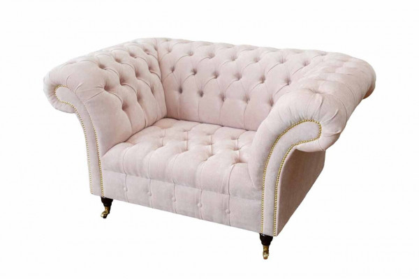 Fauteuil Bekleding Bank Stof Chesterfield Bankstellen 1-Zits Stoel Eenzits Roze
