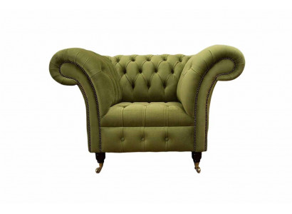 Chesterfield design fauteuil bank bekleding luxe textiel bankstellen eenzitter