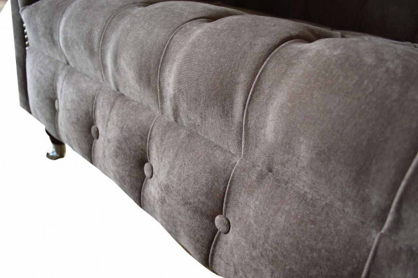 Chesterfield bank bankstel 1-zitter luxe textiel stoffen banken gestoffeerd nieuw