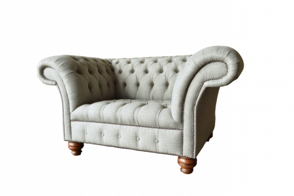 Chesterfield eenzits bank fauteuil bank gestoffeerde zitmeubel textiel stof