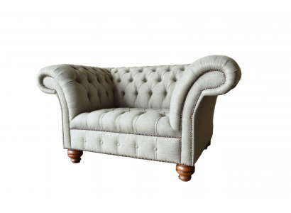 Chesterfield eenzits bank fauteuil bank gestoffeerde zitmeubel textiel stof