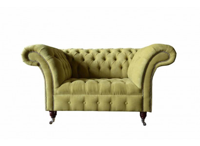 Chesterfield fauteuil textiel ontwerp bank stof banken gestoffeerde grijs nieuw