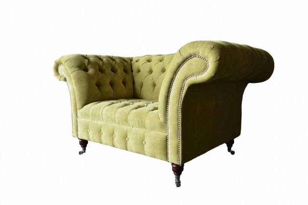 Chesterfield fauteuil textiel ontwerp bank stof banken gestoffeerde grijs nieuw