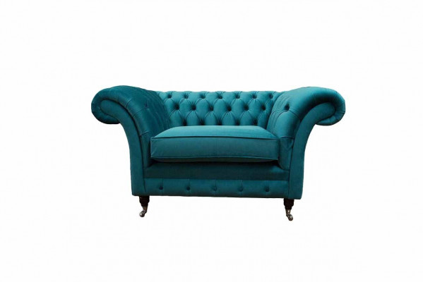 Chesterfield Design Fauteuil Bank Bekleding Luxe Stoffen Bankstellen 1 Zits