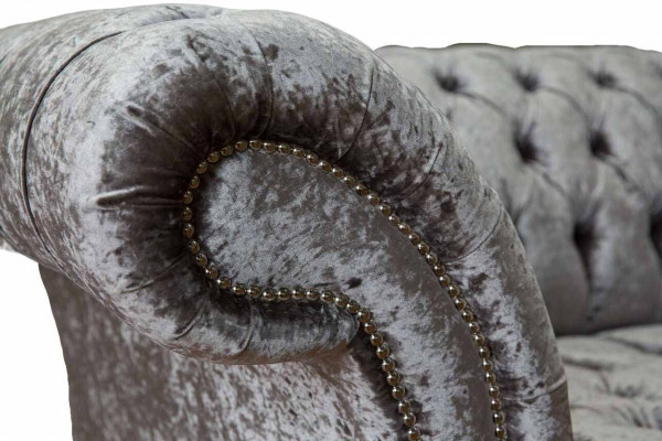 Chesterfield fauteuil ontwerp gestoffeerde bank Chesterfield textiel zilver