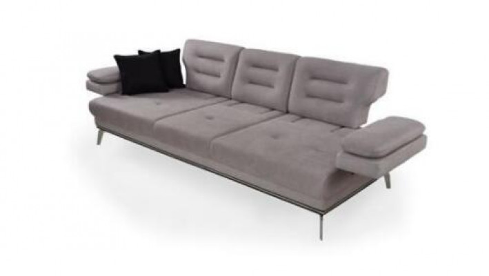 Luxe bankstel 3-zits 2-zits bank stoel stof grijs modern