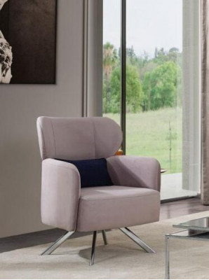 Fauteuil Oorfauteuil Cocktailstoel Zitter Modern Design Grijs Stof Stoel