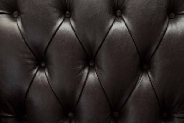 Ontwerper Fauteuil 1-zits Bruin Leer Textiel Luxe Bank Chesterfield