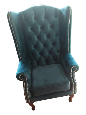 Ohrensessel Chesterfield Fluweel Eenpersoons Luxe Stoel Bank Bank 