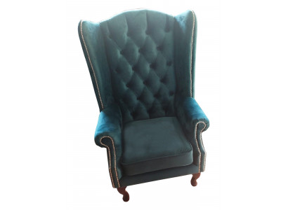 Ohrensessel Chesterfield Fluweel Eenpersoons Luxe Stoel Bank Bank 