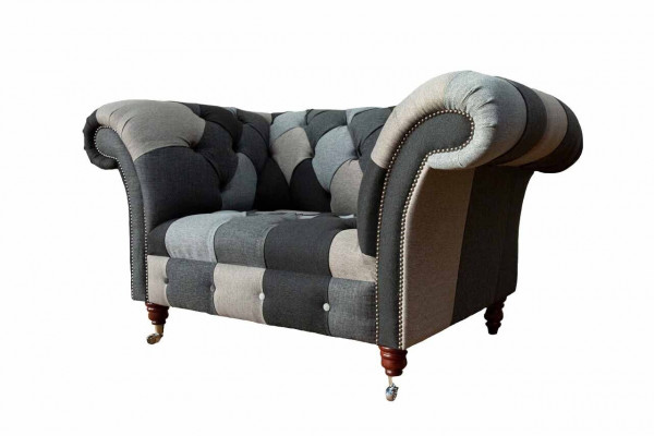 Sofa 1-zits textiel loungeluxus bekleding zetel nieuw fauteuil design bank