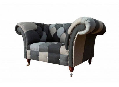 Sofa 1-zits textiel loungeluxus bekleding zetel nieuw fauteuil design bank