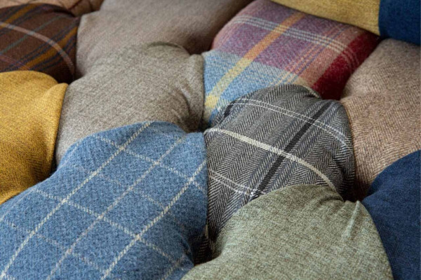 Chesterfield Design Fauteuil Bank Bekleding Stof Banken Zitter Multicolor