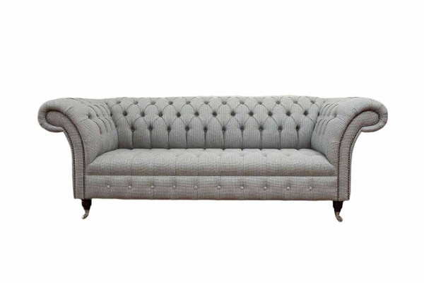 Chesterfield 3-zitsbank grijs designbanken gestoffeerde sofa's banken