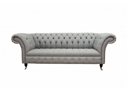 Chesterfield 3-zitsbank grijs designbanken gestoffeerde sofa's banken