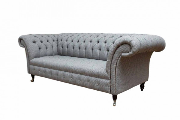Chesterfield 3-zitsbank grijs designbanken gestoffeerde sofa's banken