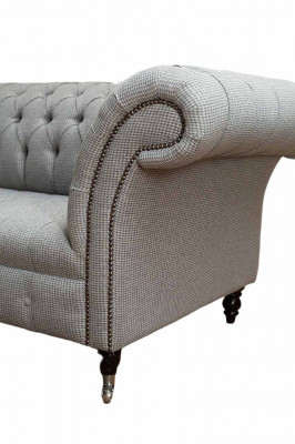 Chesterfield 3-zitsbank grijs designbanken gestoffeerde sofa's banken