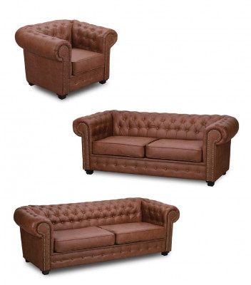 Sofa Chesterfield 3+2+1 Woonkamerset Meubels Bankstel Stof Textiel