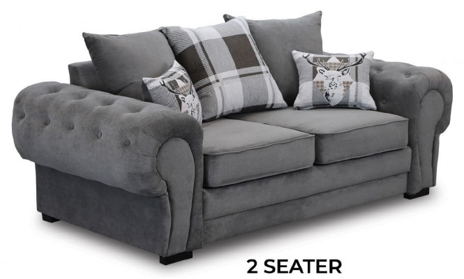 Grijze Chesterfield bank Bekleding Meubelstof Bankstellen Bankstellen Ontwerp Textiel