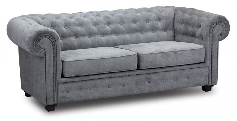 Grijze Chesterfield bank Gewatteerd Meubels Tweepersoonsbank Banken Stof Textiel