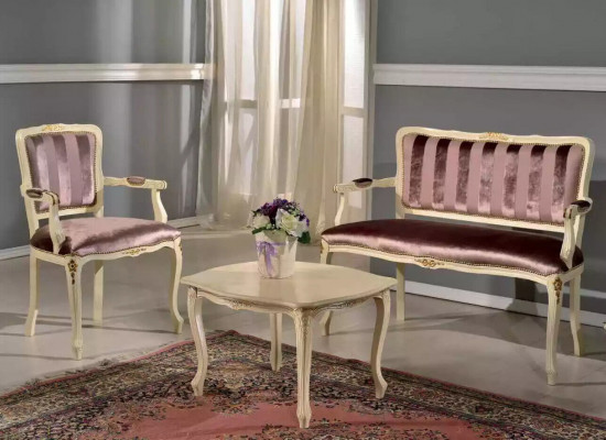 Klassieke zithoek Bank Fauteuil Woonkamer meubels Banken Set Nieuw